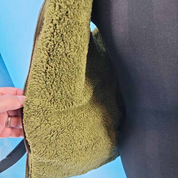 Billabong Olive Green Fleece-Lined Quilted Vest with Hood – Women’s M - Picture 14 of 14